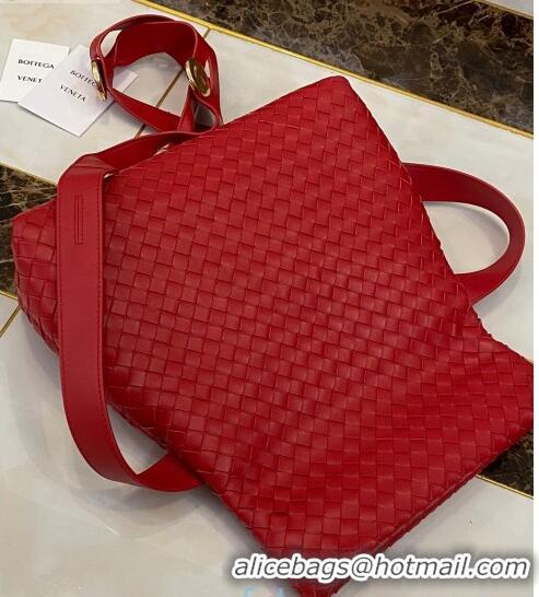 Stylish Bottega Veneta The Fold Crossbody Bag with Metal Medallions BV0427 Red 2020