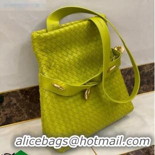 Top Design Bottega Veneta The Fold Crossbody Bag with Metal Medallions BV0427 Kiwi Green 2020