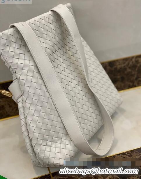 Top Quality Bottega Veneta The Fold Crossbody Bag with Metal Medallions BV0427 White 2020