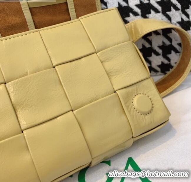 Unique Style Bottega Veneta Wax Calfskin Belt Bag BV2218 Yellow 2021