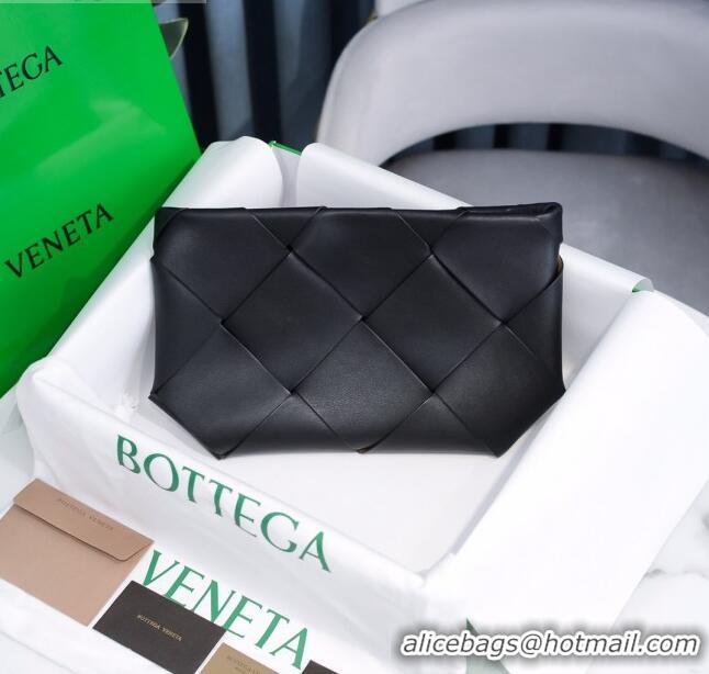 Promotional Bottega Veneta Woven Zipped Pouch BV2227 Black 2021