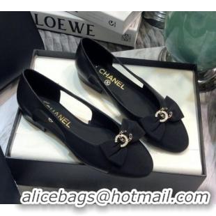 Super Quality Chanel Lambskin Bow Ballerinas G36351 Black 2021