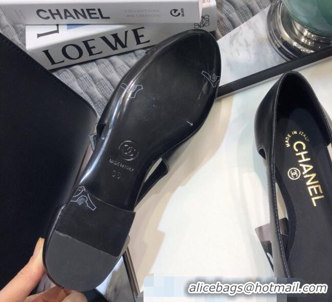 Super Quality Chanel Lambskin Bow Ballerinas G36351 Black 2021