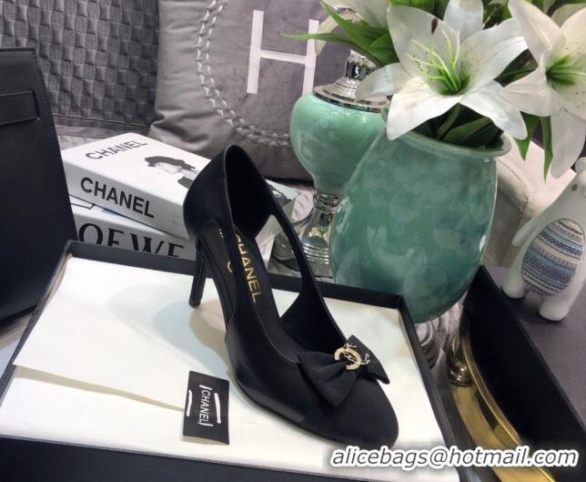 Good Quality Chanel Lambskin Bow Pumps 8.5cm G36347 Black 2021