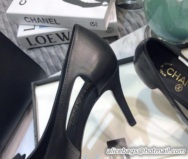 Good Quality Chanel Lambskin Bow Pumps 8.5cm G36347 Black 2021