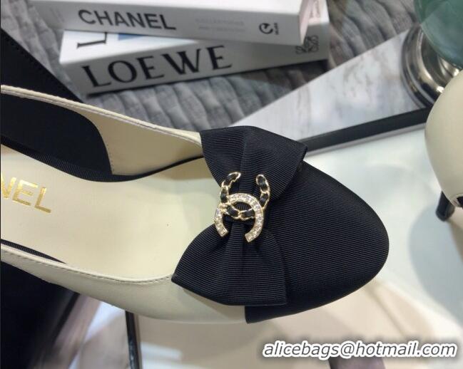 Unique Style Chanel Lambskin Bow Pumps 8.5cm G36347 White 2021