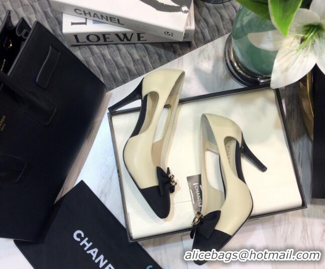 Unique Style Chanel Lambskin Bow Pumps 8.5cm G36347 White 2021