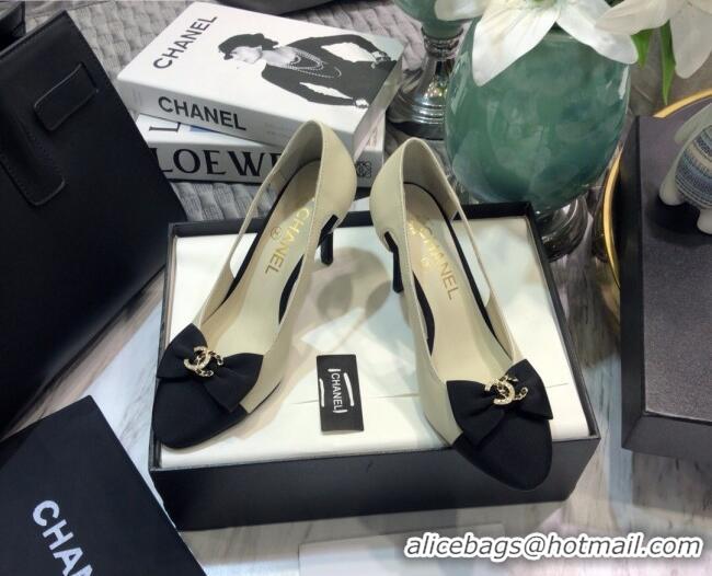 Unique Style Chanel Lambskin Bow Pumps 8.5cm G36347 White 2021