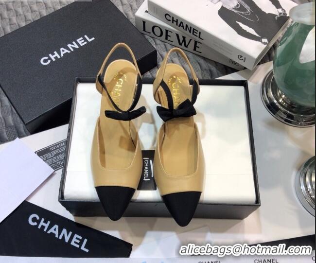 Charming Chanel Lambskin Pumps with Bow 80mm G36360 Nude 2021