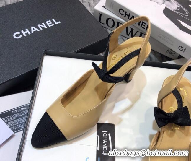 Charming Chanel Lambskin Pumps with Bow 80mm G36360 Nude 2021