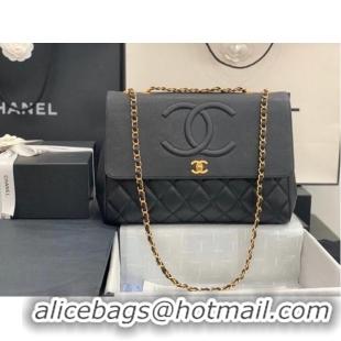 Top Quality Chanel flap bag Grained Calfskin & & Gold-Tone Metal A92233 black