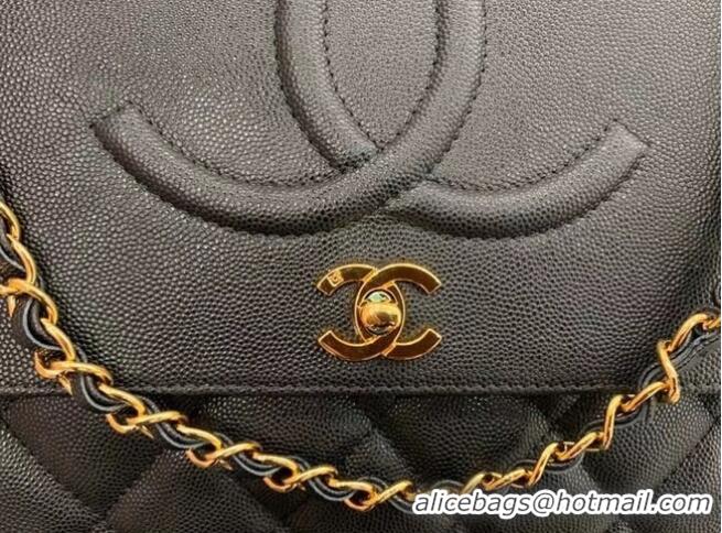 Top Quality Chanel flap bag Grained Calfskin & & Gold-Tone Metal A92233 black