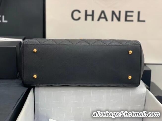 Top Quality Chanel flap bag Grained Calfskin & & Gold-Tone Metal A92233 black