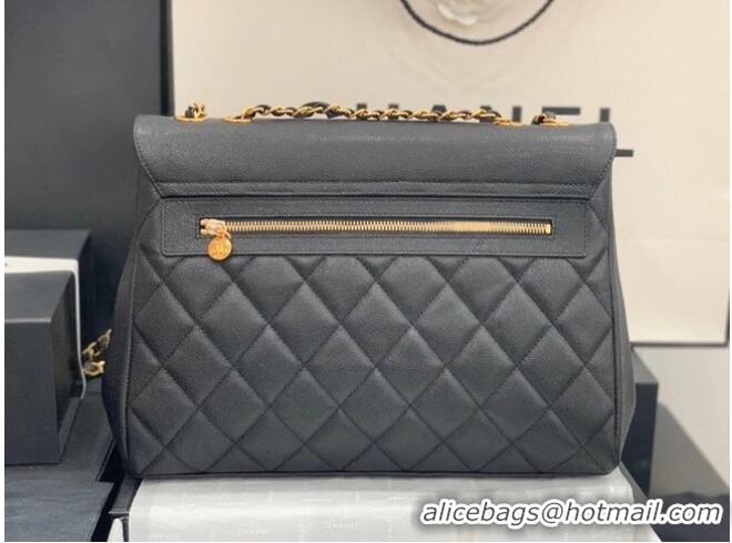 Top Quality Chanel flap bag Grained Calfskin & & Gold-Tone Metal A92233 black