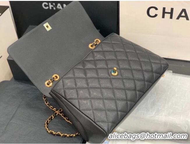 Top Quality Chanel flap bag Grained Calfskin & & Gold-Tone Metal A92233 black