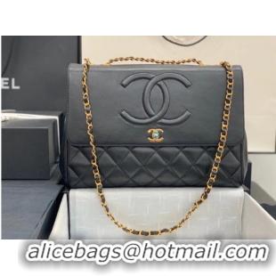 New Fashion Chanel flap bag Lambskin & & Gold-Tone Metal A92233 black