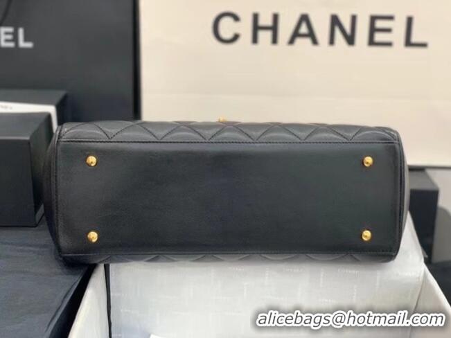 New Fashion Chanel flap bag Lambskin & & Gold-Tone Metal A92233 black