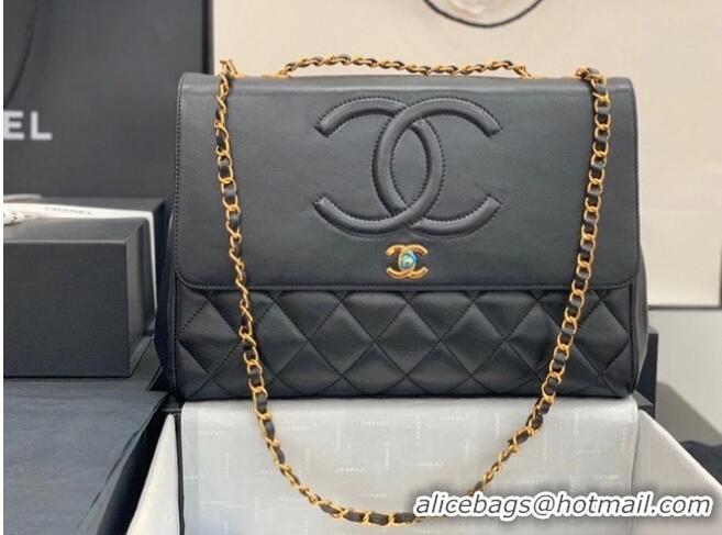 New Fashion Chanel flap bag Lambskin & & Gold-Tone Metal A92233 black