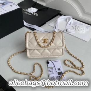 New Discount Chanel mini flap bag Sheepskin & Gold-Tone Metal AP1738 Beige