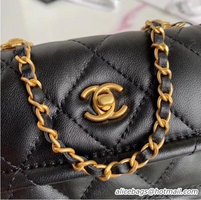 Reasonable Price Chanel mini flap bag Sheepskin & Gold-Tone Metal AP1738 Black