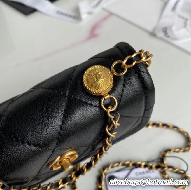 Reasonable Price Chanel mini flap bag Sheepskin & Gold-Tone Metal AP1738 Black