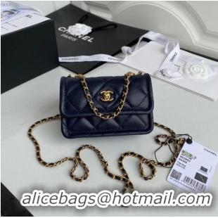 Top Grade Chanel mini flap bag Sheepskin & Gold-Tone Metal AP1738 royal blue