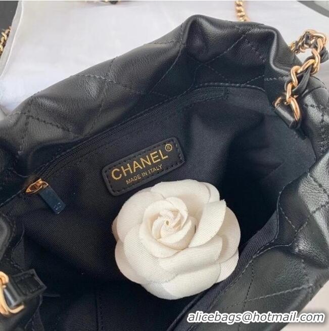 Buy Cheap Chanel small drawstring bag Lambskin & Gold Metal AS2322 Black