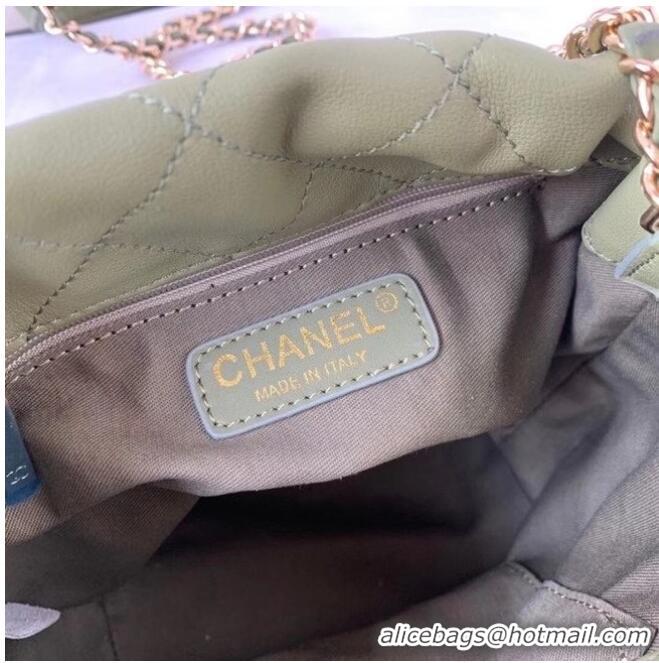 Super Quality Chanel small drawstring bag Lambskin & Gold Metal AS2322 green