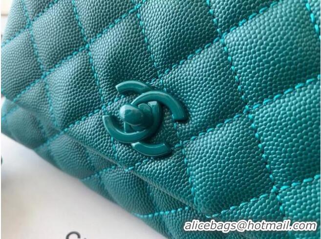 Famous Brand Chanel coco mini flap bag with top handle AS2215 green