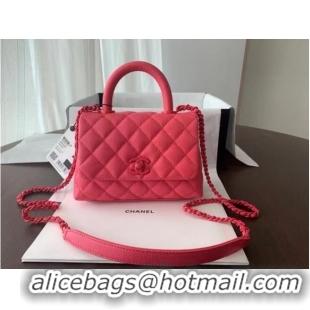 Top Quality Chanel coco mini flap bag with top handle AS2215 pink