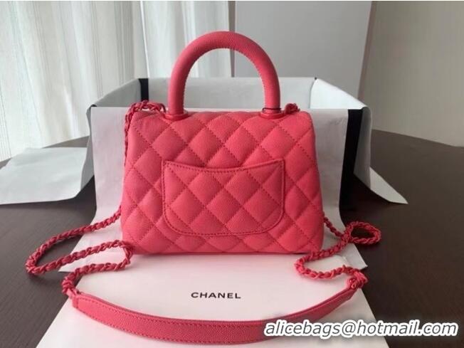 Top Quality Chanel coco mini flap bag with top handle AS2215 pink