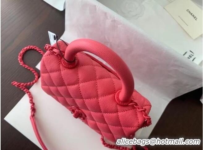 Top Quality Chanel coco mini flap bag with top handle AS2215 pink