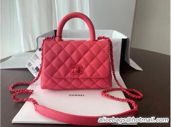 Top Quality Chanel coco mini flap bag with top handle AS2215 pink