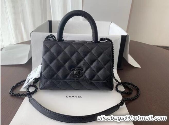 Popular Style Chanel coco mini flap bag with top handle AS2215 black