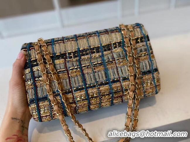 Unique Style Chanel Classic Handbag Tweed & Gold-Tone Metal A01112-1