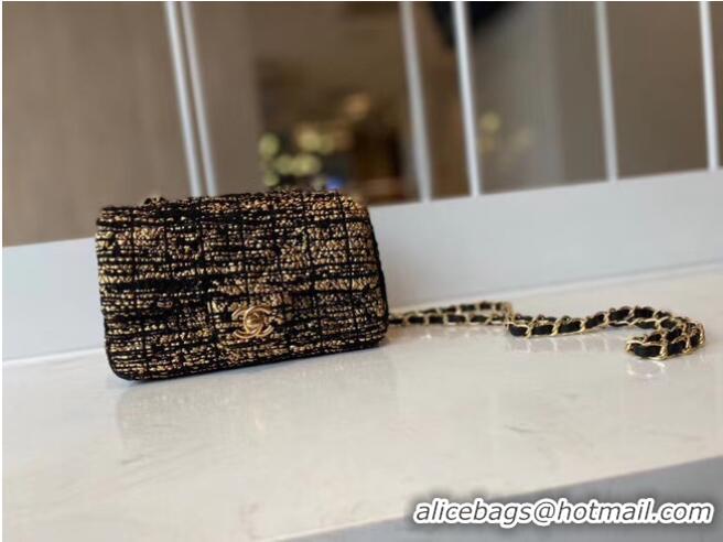 Top Design Chanel classic handbag Tweed & Gold-Tone Metal A01116-1