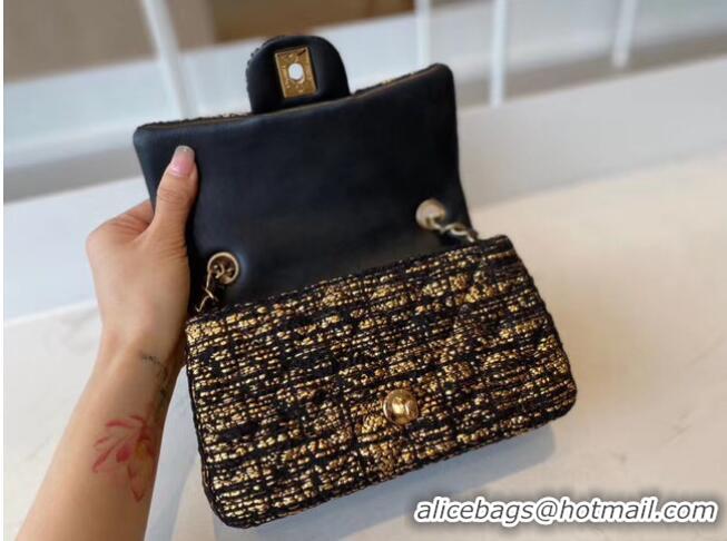 Top Design Chanel classic handbag Tweed & Gold-Tone Metal A01116-1