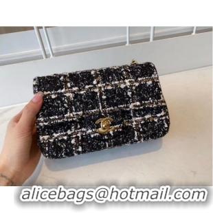 Buy Fashionable Chanel classic handbag Tweed & Gold-Tone Metal A01116-2