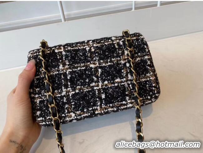 Buy Fashionable Chanel classic handbag Tweed & Gold-Tone Metal A01116-2