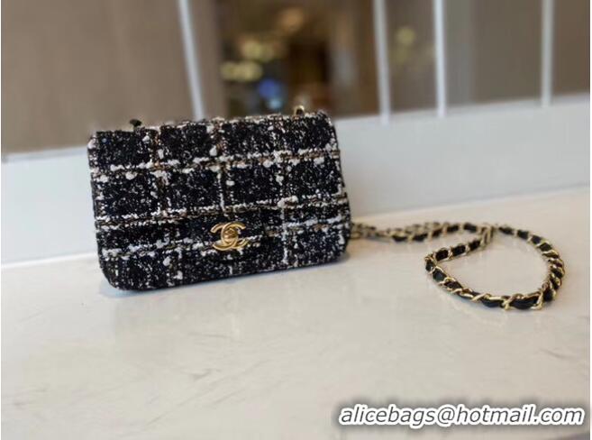 Buy Fashionable Chanel classic handbag Tweed & Gold-Tone Metal A01116-2