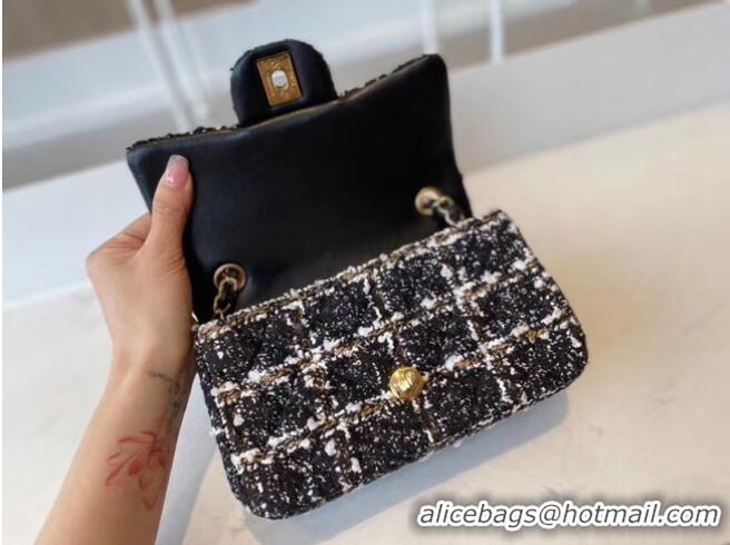 Buy Fashionable Chanel classic handbag Tweed & Gold-Tone Metal A01116-2