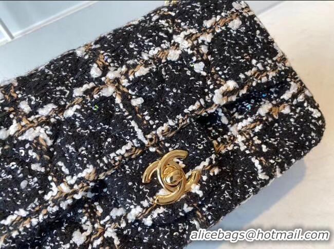 Buy Fashionable Chanel classic handbag Tweed & Gold-Tone Metal A01116-2