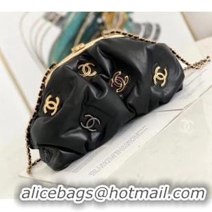 Fashion Luxury Chanel Lambskin clutch AS2137 black