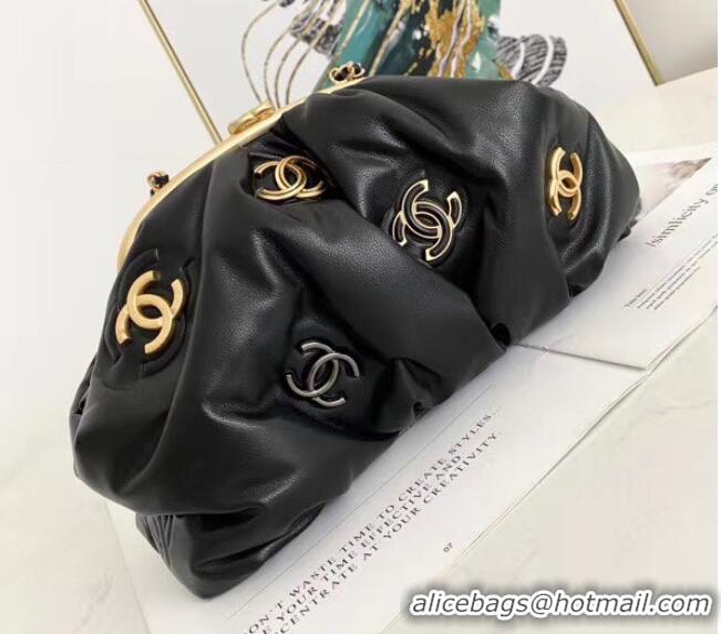 Fashion Luxury Chanel Lambskin clutch AS2137 black