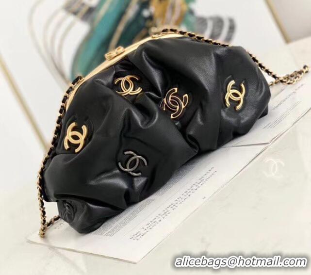 Fashion Luxury Chanel Lambskin clutch AS2137 black