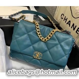 Traditional Discount Chanel 19 Large Flap Bag AS1162 Blue