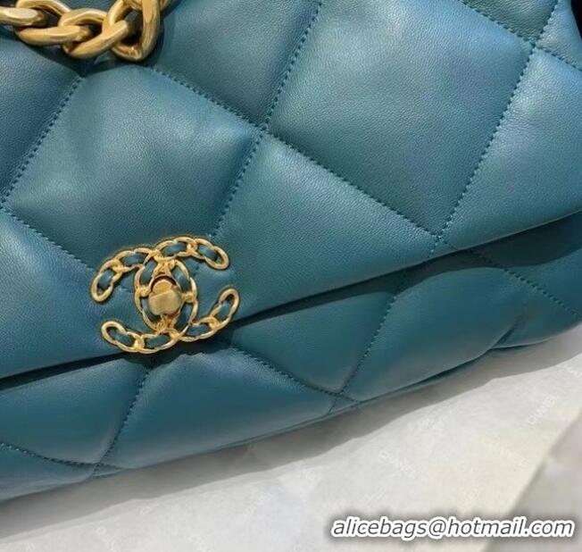 Traditional Discount Chanel 19 Large Flap Bag AS1162 Blue