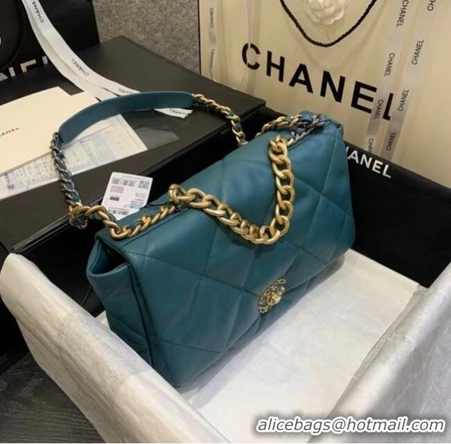 Traditional Discount Chanel 19 Large Flap Bag AS1162 Blue