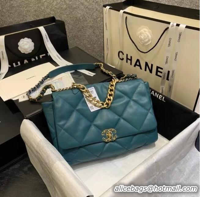 Traditional Discount Chanel 19 Large Flap Bag AS1162 Blue