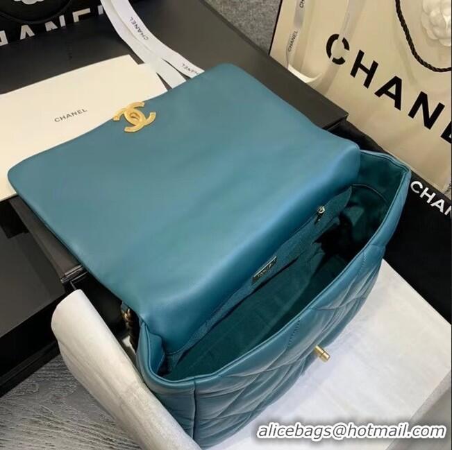 Traditional Discount Chanel 19 Large Flap Bag AS1162 Blue